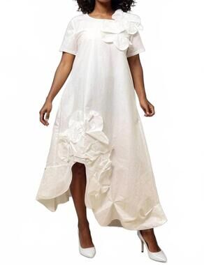 NEW N BY NANCY asymmetrical hem dress in white
